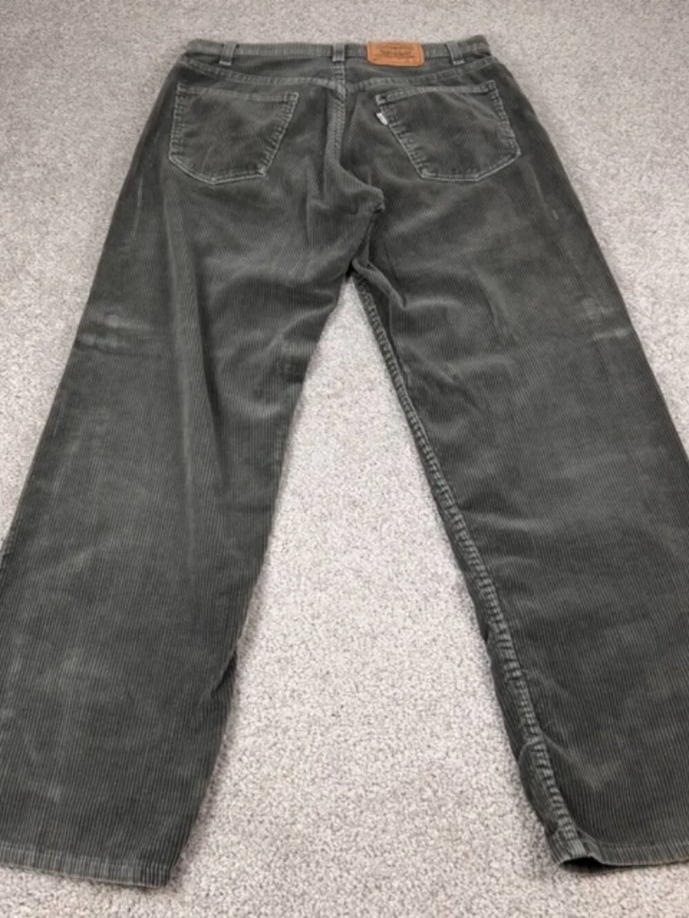 Vintage Levis 565 Student Wide Leg Corduroy Pant Gray 29x30 Made in USA 1997
